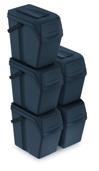 SortiBox zestaw 5 koszy na śmieci 25l czarne sortownik - PROSPERPLAST