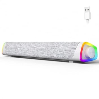 Soulion Głośniki Komputerowe R30 Plus - Przewodowy Głośnik Bluetooth V5.3 Pc Sound Bar Z Kolorowymi Światłami Led I Przyciskiem Przełącznika Dźwięku Przestrzennego - Inny producent
