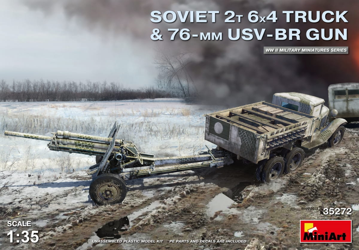 Zdjęcia - Model do sklejania (modelarstwo) MiniArt Soviet 2T 6x4 Truck and 76mm USV-BR Gun 1:35  35272 