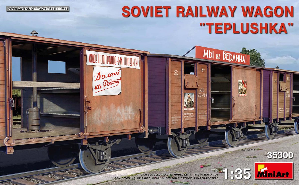 Фото - Збірна модель MiniArt Soviet Railway Wagon Teplushka 1:35  35300 