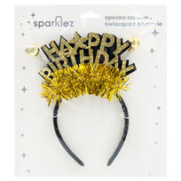 SPARKLEZ Opaska urodzinowa świecąca złota