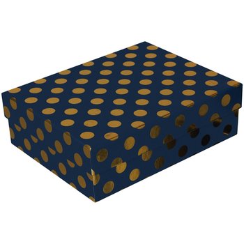 SPARKLEZ, Pudełko prezentowe granatowe w złote kropki, rozmiar S - Empik