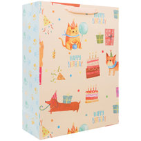 SPARKLEZ, Torba prezentowa urodzinowa z motywem kotków i piesków, rozmiar S