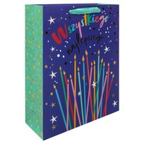 SPARKLEZ, Torba prezentowa z napisem „Wszystkiego najlepszego”, rozmiar M