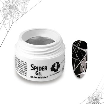 SPIDER GEL SILVER Allepaznokcie - precyzyjny jak pajęczy żel uv do zdobień - kolor srebrny 3ml - AllePaznokcie