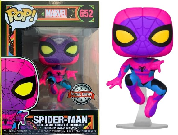 Funko Pop Spider-Man (Blacklight) #652 Marvel Target Exclusive – Simply Pop