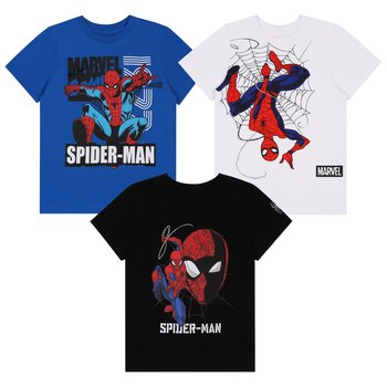 Spiderman Chłopięca, Bawełniana Koszulka Z Krótkimi Rękawami 3Pak 8 Lat 128 cm - Marvel