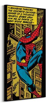 Spiderman Swinging Through The Concrete - obraz na płótnie - Pyramid Posters