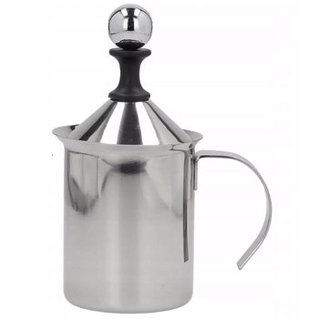 Spieniacz ręczny do mleka stalowy 800 ml z pokrywką Hoffman na prezent - HOFFMAN