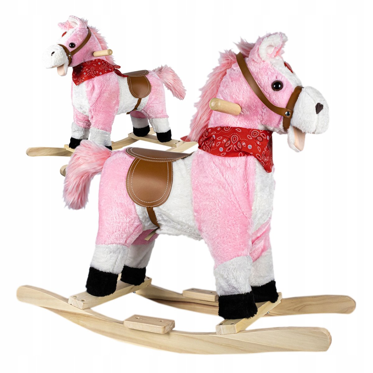 Zdjęcia - Huśtawka / bujaczek Śpiewający Koń Na Biegunach Duży Bujany Konik Interaktywny Kucyk Różowy