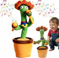 Śpiewający Tańczący Wesoły Kaktus + Akumulator Usb