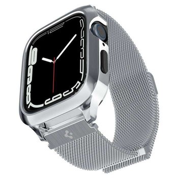 SPIGEN PASEK + ETUI METAL FIT ”PRO” APPLE WATCH 4 / 5 / 6 / 7 / 8 / 9 / SE (44 / 45 MM) SILVER - Spigen