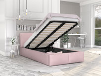 ŚpijZdrowo Łóżko z materacem Amber  tapicerowane różowe 120x200 cm