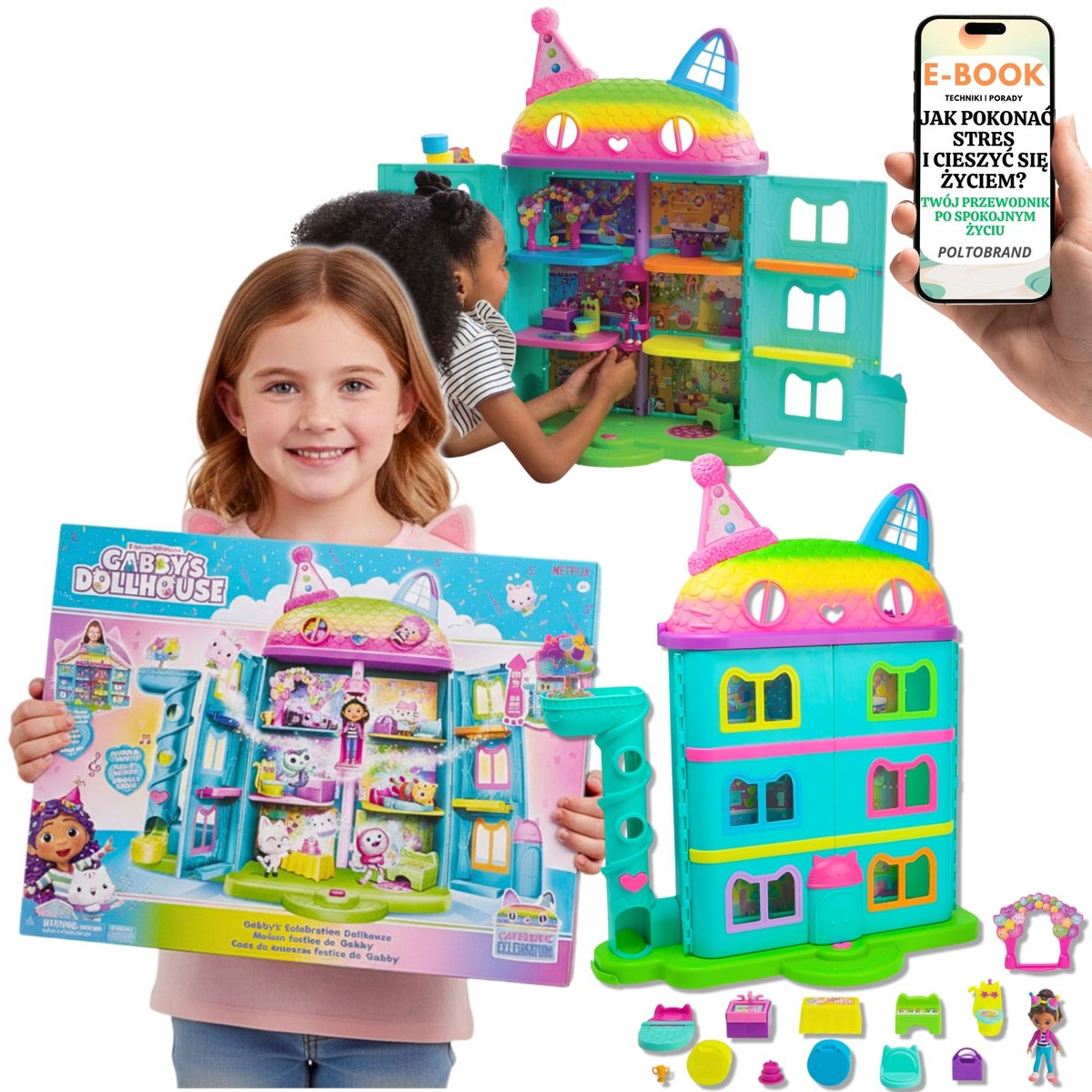 SPIN MASTER KOCI DOMEK GABI 60 CM Rainbow Dollhouse FIGURKA Du y SPIN MASTER KOCI DOMEK GABI 60 CM Rainbow Dollhouse FIGURKA Du y
