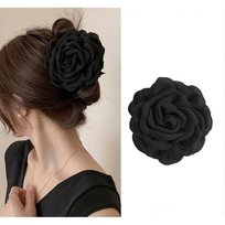 Spinka Do Włosów Duża Klamra Xl Kwiat Róża Czarna 9Cm Sp288Cz Inna marka