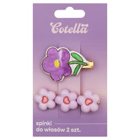 Spinki do włosów, Cotella, Violet Bloom, 2 szt. Cotella