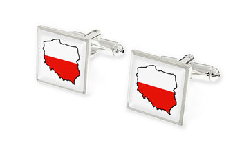 Spinki Z Kształtem Polski I Flagą - Jubileo