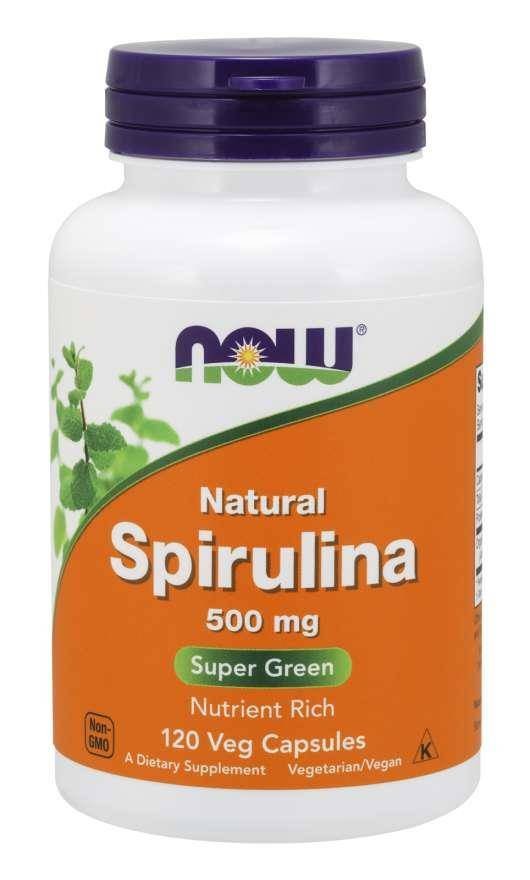 Фото - Вітаміни й мінерали Now Suplement diety, Spirulina 500 mg  (120 kaps.)