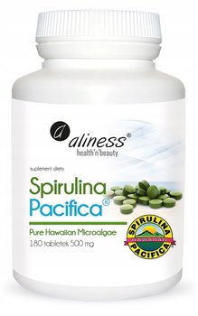Spirulina Hawajska Pacyfica x 180 tabletek suplement diety | Aliness - Inna marka