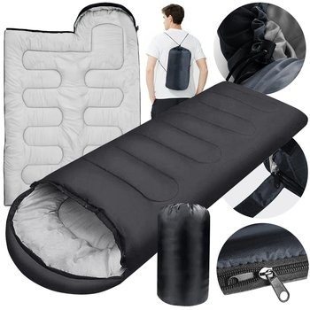 Śpiwór Mumia Turystyczny 2W1 Ciepły Kołdra Kaptur Lekki Pokrowiec 210X80 Cm