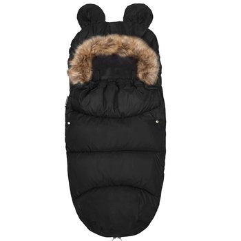 Śpiworek Do Wózka 4W1, Śpiwór Z Futerkiem Do Sanek, Gondoli 96 Cm Czarny - Springos