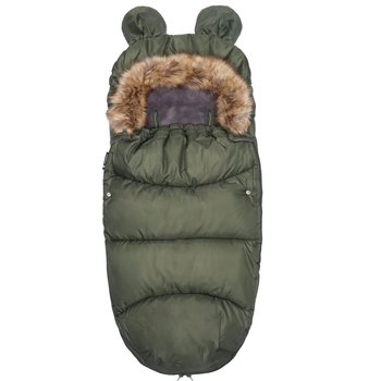 Śpiworek Do Wózka 4W1, Śpiwór Z Futerkiem Do Sanek, Gondoli 96 Cm Zielony - Springos