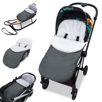 Śpiworek Do Wózka Spacerowego Zimowy Model 1: 90X45 Śpiworek Do Wózka Dziecięcego Zimowy Ciemnoszary - Totsy Baby