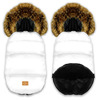 Śpiworek do wózka spacerówki 4w1 Grafit 90x48 - BIAŁY - RUDY - Kizia Mizia