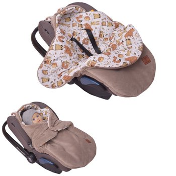 Śpiworek Myszka Do Wózka Fotelik Nosidło Minky Latte Bawełna Polana Leśna - Culbaby