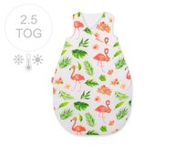 Śpiworek niemowlęcy całoroczny ocieplany 75 cm- flamingi