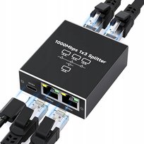 SPLITTER LAN 1x3 ADAPTER ROZDZIELACZ SWITCH 2xRJ45 ETHERNET 1000Mb GIGABIT Inna marka
