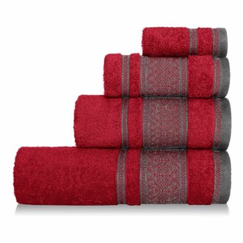 Spod Igły i Nitki, Ręcznik, PANAMA 100% bawełna, Czerwony , 100x150 cm - Spod Igły i Nitki