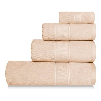 Spod Igły i Nitki, Ręcznik welurowy, PERU 100% bawełna, Beżowy , 100x150 cm - Spod Igły i Nitki