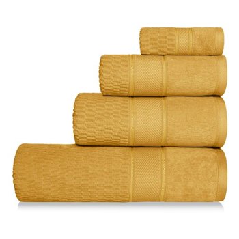 Spod Igły i Nitki, Ręcznik welurowy, PERU 100% bawełna, Musztardowy , 100x150 cm - Spod Igły i Nitki