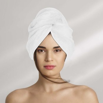 Spod Igły i Nitki, Turban ręcznik do włosów, WELUR, Biały - Spod Igły i Nitki