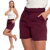 Spodenki Damskie Wysoki Stan Z Kieszeniami Przewiewne Szorty Moraj L Violet