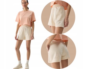 Spodenki dresowe damskie 4F 4FWSS24TSHOF350-12S Kremowy - 4F