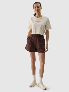 Spodenki dresowe damskie 4F 4FWSS24TSHOF350-80S Brązowy - 4F