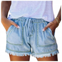 Spodenki jeans szorty jasny niebieski - M Luvu