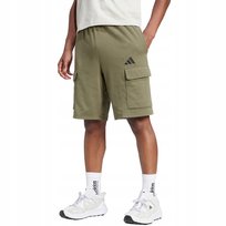 Spodenki męskie adidas Essentials Feel Cozy French Terry Cargo zielone Adidas