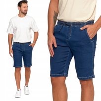 Spodenki Męskie Dzianinowe Z Kieszeniami Lato Efekt Jeans Szorty Moraj 3Xl Blue