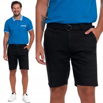 Spodenki Męskie Z Paskiem W Pasie Z Kieszeniami Wygodne Szorty Moraj 3Xl Black