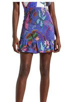 Spódnica damska Desigual Dolores mini marszczona niebieska-XL Desigual