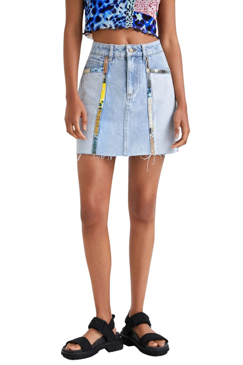 DESIGUAL Spódnica damska Desigual Tamara jeansowa mini-XS