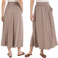 SPÓDNICA DAMSKA MAXI WISKOZOWA ZWIEWNA REGULARNY KRÓJ ELEGANCKA MORAJ XL BEIGE