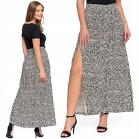 Spódnica Damska Maxi z Rozcięciem Wiskozowa Długa Zwiewna Wygodna S MORAJ