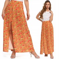 Spódnica Damska Maxi z Rozcięciem Wiskozowa Długa Zwiewna Wygodna XL MORAJ