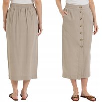 SPÓDNICA DAMSKA MIDI LNIANA Z WISKOZĄ CASUAL LEKKA WYGODNA MORAJ M BEIGE Moraj