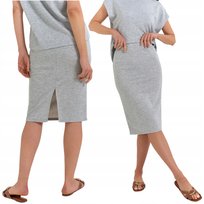 SPÓDNICA DAMSKA OŁÓWKOWA DZIANINOWA Z WISKOZY ELEGANCKA MORAJ S GREY MELANGE