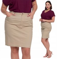 Spódnica Damska Z Paskiem Dopasowany Krój Elegancka Wygodna Moraj Xl Beige